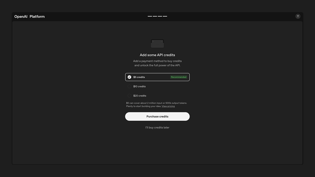 OpenAI billing settings